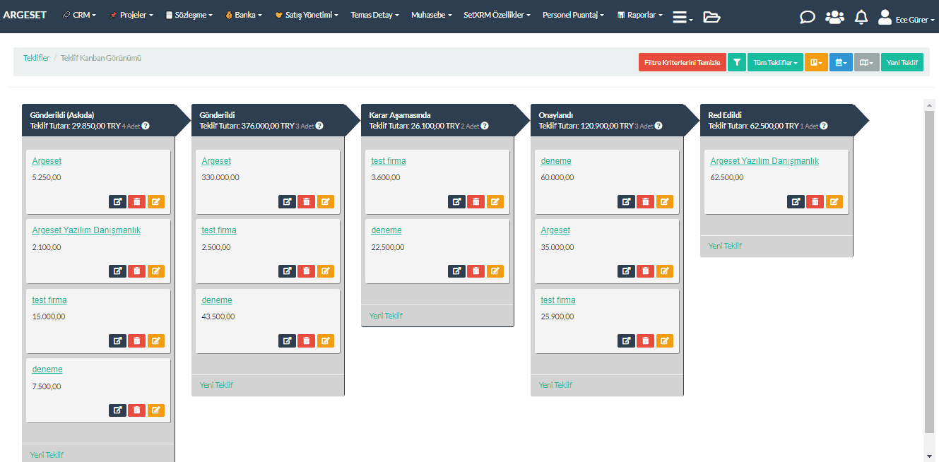 Kanban Yazılımı SetXRM
