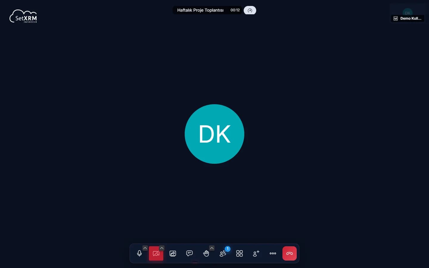 SetXRM Meet – Meeting screen